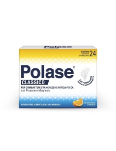 Polase Classico Magnesio e Potassio Integratore Alimentare Sali Minerali Gusto Arancia 24 Bustine